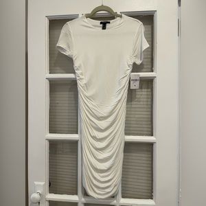 Forever 21 cinched white midi dress